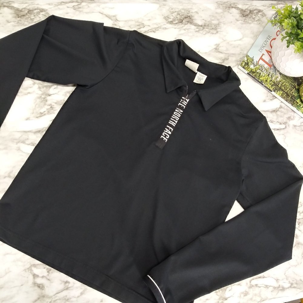 THE NORTH FACE t-shirt women's black size M long sleeve 1/4 zip pullover